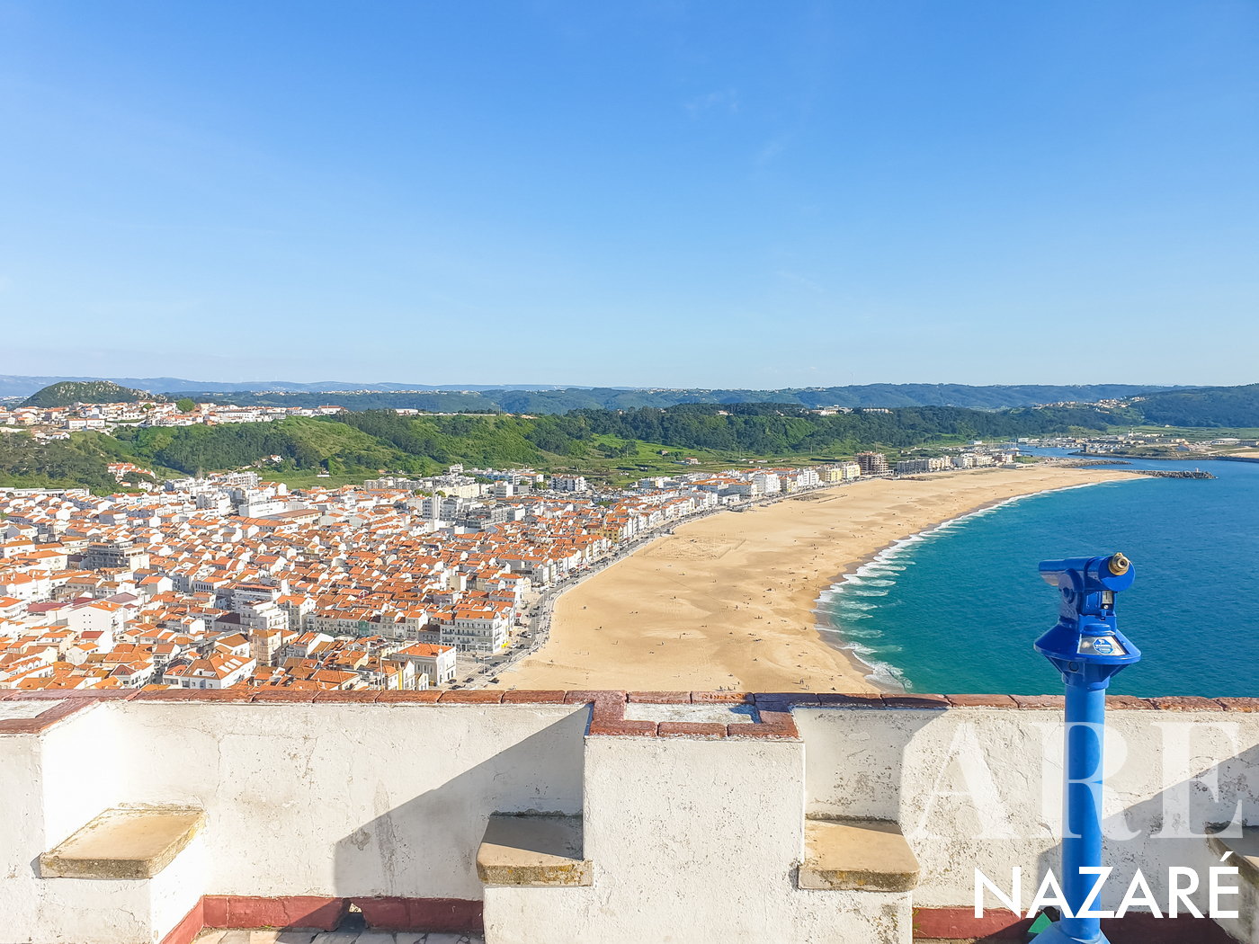 Mirador del Suberco de la playa y del pueblo de Nazaré