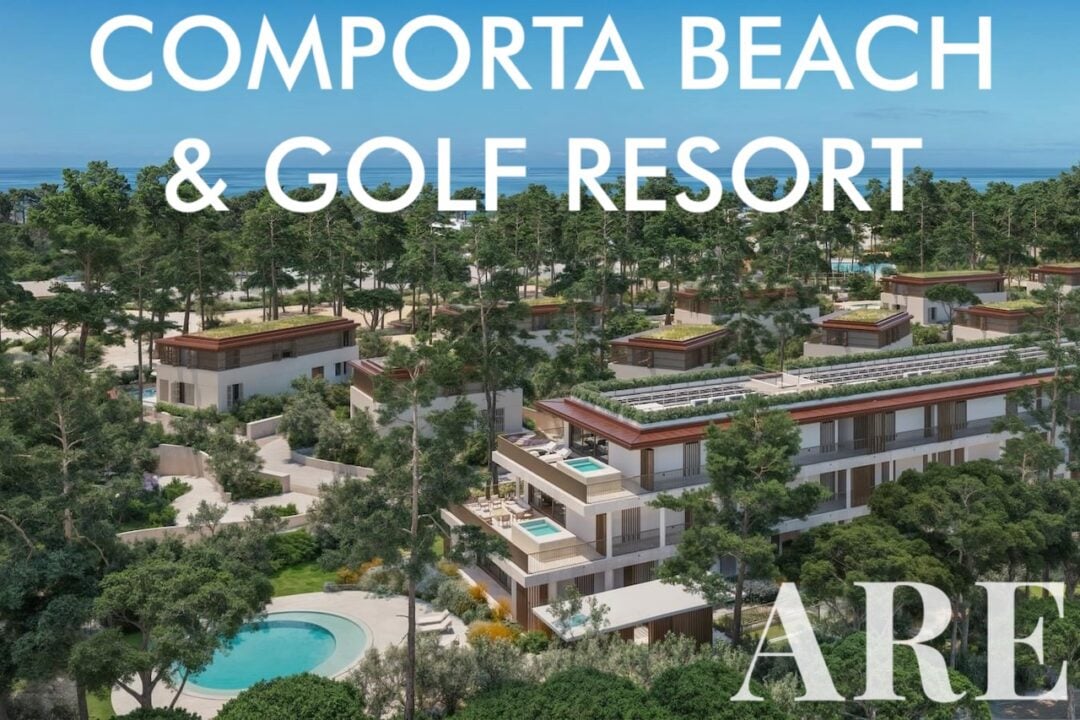 Comporta Beach & Golf Resort in Tróia, Setúbal, Portugal, offering a 5-star hotel with 58 suites, 71 luxurious apartments, and 37 exclusive villas with beachfront access and premium amenities.